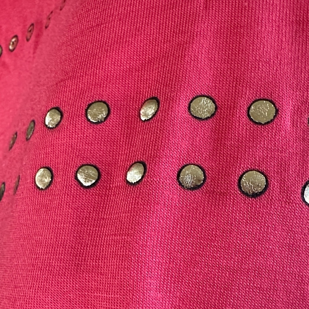 B.L.E.U Faux Studded Women's Salmon Color Top - Picture 10 of 10